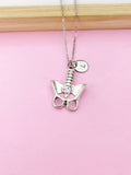 Silver Anatomical Human Anatomy Pelvis Charm Necklace, N283