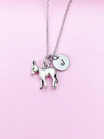 Silver Donkey Charm Necklace, Donkey Charm, Farm Animal Charm, Farmer Gift, Pet Gift, Mini Horse Charm, Personalized Custom Monogram, N685A