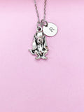 Silver Basset Hound Dog Charm Necklace, N2884