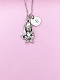 Silver Basset Hound Dog Charm Necklace, N2884