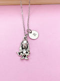 Silver Basset Hound Dog Charm Necklace, N2884