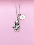 Silver Basset Hound Dog Charm Necklace, N2884