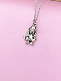 Silver Basset Hound Dog Charm Necklace, N2884A
