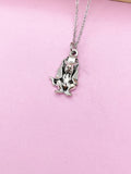 Silver Basset Hound Dog Charm Necklace, N2884A