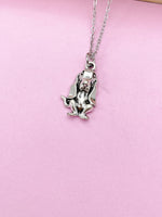 Silver Basset Hound Dog Charm Necklace, N2884A
