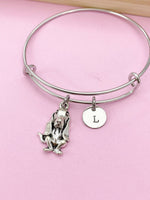 Silver Basset Hound Dog Charm Bracelet, N2884B