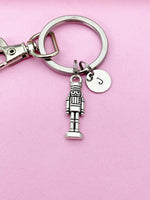 Silver Nutcracker Soldier Christmas Ballet Charm Keychain, Personalized Gifts, N676A