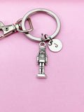 Silver Nutcracker Soldier Christmas Ballet Charm Keychain, Personalized Gifts, N676A