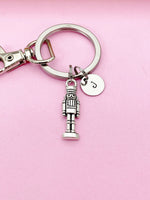 Silver Nutcracker Soldier Christmas Ballet Charm Keychain, Personalized Gifts, N676A