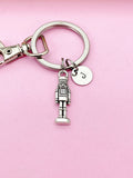 Silver Nutcracker Soldier Christmas Ballet Charm Keychain, Personalized Gifts, N676A