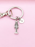 Silver Nutcracker Soldier Christmas Ballet Charm Keychain, Personalized Gifts, N676A