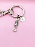 Silver Nutcracker Soldier Christmas Ballet Charm Keychain, Personalized Gifts, N676A