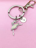 Silver Ballet Charm Keychain, Ballet Girl Charm, Ballet Charm, Dance School Gift, Ballet School Gift, Personalized Gift, N1592