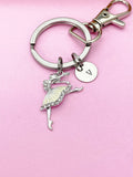 Silver Ballet Charm Keychain, Ballet Girl Charm, Ballet Charm, Dance School Gift, Ballet School Gift, Personalized Gift, N1592