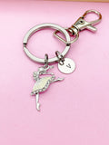 Ballet Dancer Keychain, Personalized Initial Charm, Dance Gift, N1592