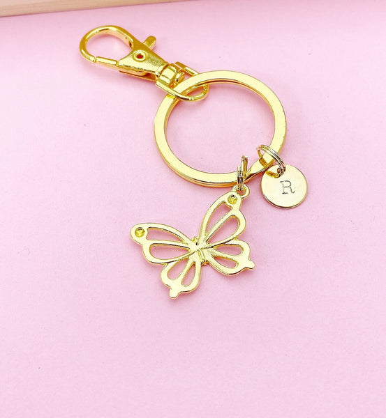 Gold Butterfly Charm Keychain, N131A