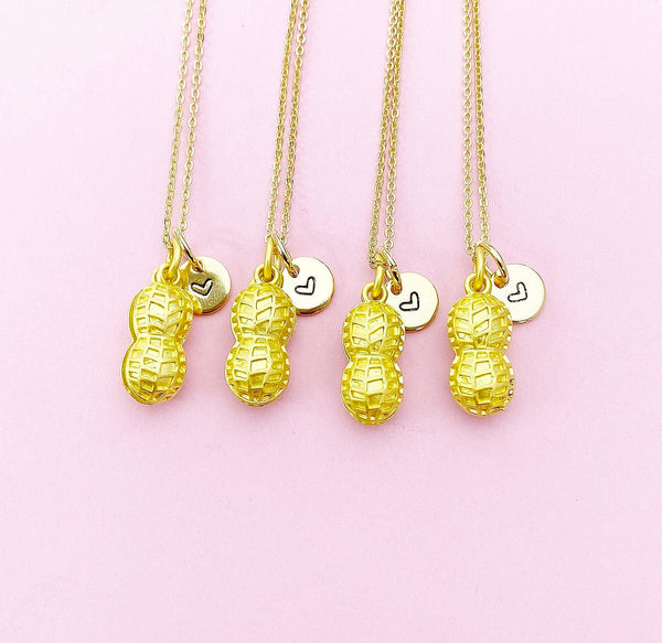 Gold Peanut Necklace Best Friends Birthday Gifts, Personalized Gifts, N5212A