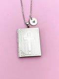 Large Stainless Steel Cross Locket Pendants Photo Frame Necklace, N5684