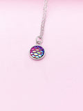 Silver Mermaid Scale Charm Necklace, N3128