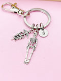 Silver Caduceus Skeleton Charm Keychain, Medical School Gifts, Radiology X-Ray Ultrasound Tech Medical Schools Student Gifts, N449H