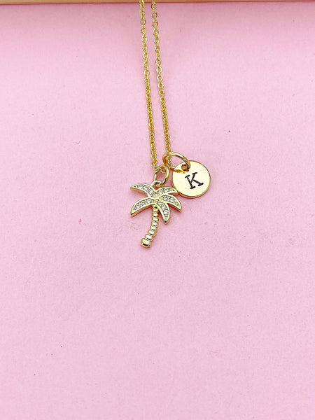 Gold Palm Tree Necklace, Coconut Tree Necklace, N2582