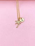 Gold Palm Tree Necklace, Coconut Tree Necklace, N2582