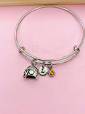 Silver Football Helmet Charm Bracelet, N681