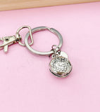 Silver Hamburger Keychain, Hamburger Charm, Burger Jewelry, Junk Food, Foodie Gift, Personalized Gift, Christmas Gift, N721A