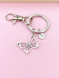 Silver Butterfly Charm Keychain, N131B