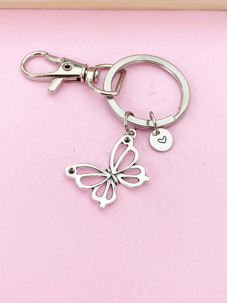 Silver Butterfly Charm Keychain, N131B