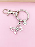 Silver Butterfly Charm Keychain, N131B