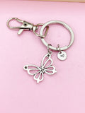 Silver Butterfly Charm Keychain, N131B
