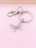 Silver Butterfly Charm Keychain, N131C