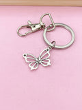 Silver Butterfly Charm Keychain, N131C