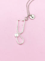 Silver Stethoscope Charm Necklace, N125