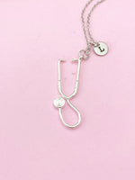 Silver Stethoscope Charm Necklace, N125