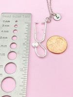 Silver Stethoscope Charm Necklace, N125