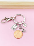 Eye Chart Keychain, Initial Charm, Optometrist Gift