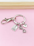 Eye Chart Keychain, Initial Charm, Optometrist Gift
