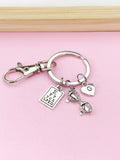 Eye Chart Keychain, Initial Charm, Optometrist Gift