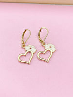 Gold Heart Nurse Cap Earrings, Best Christmas Gift for Medical School Doctor Nurse Student Gifts, N1502A