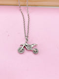 Silver Motorcycle Charm Necklace, N3589A