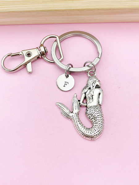 Silver Mermaid Charm Keychain, N417A