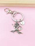 Silver or Gold Mermaid Charm Keychain, N5696