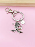 Silver or Gold Mermaid Charm Keychain, N5696