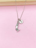 Silver Mermaid Charm Necklace, Christmas Gift for Girl, N1590D