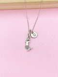 Silver Mermaid Charm Necklace, Christmas Gift for Girl, N1590D