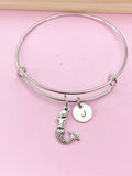 Silver Mermaid Charm Bracelet, Best Christmas Gift for Granddaughter, N5695B