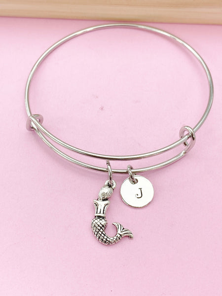 Silver Mermaid Charm Bracelet, Best Christmas Gift for Granddaughter, N5695B
