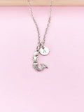 Silver Mermaid Charm Necklace, Christmas Gift for Sister, N5695D